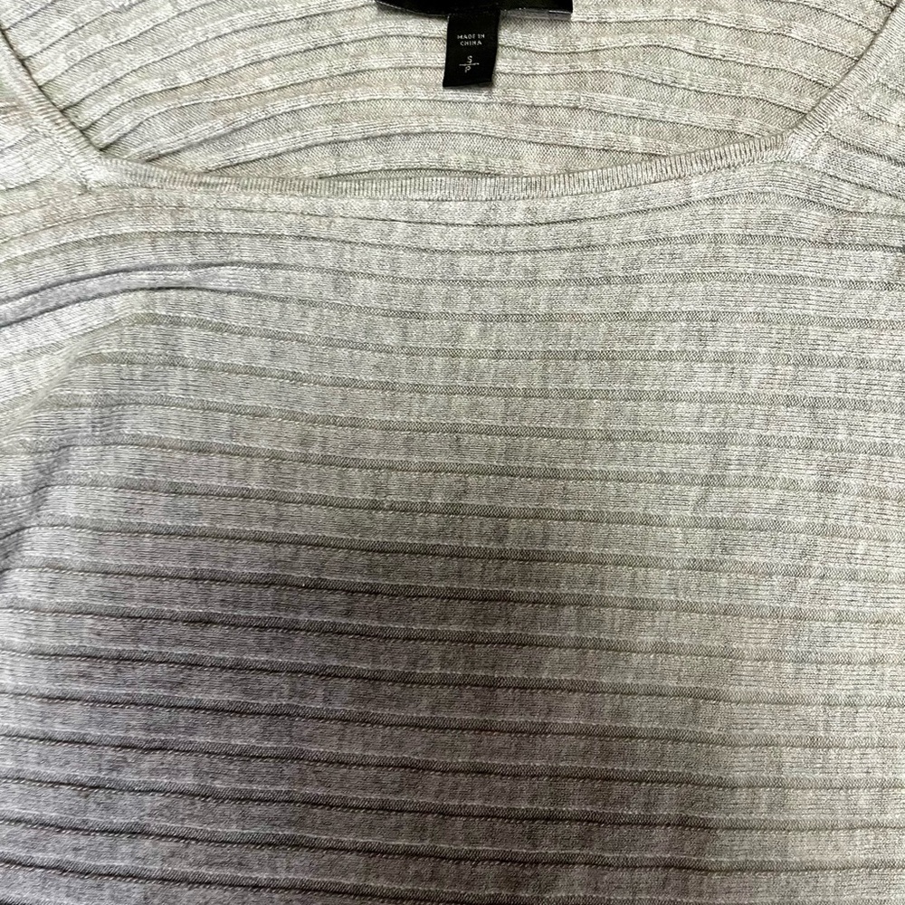 Express Gray Ribbed Blouse - Picture 6 of 6